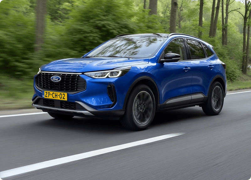 Elektrische auto, blauw, Ford Kuga