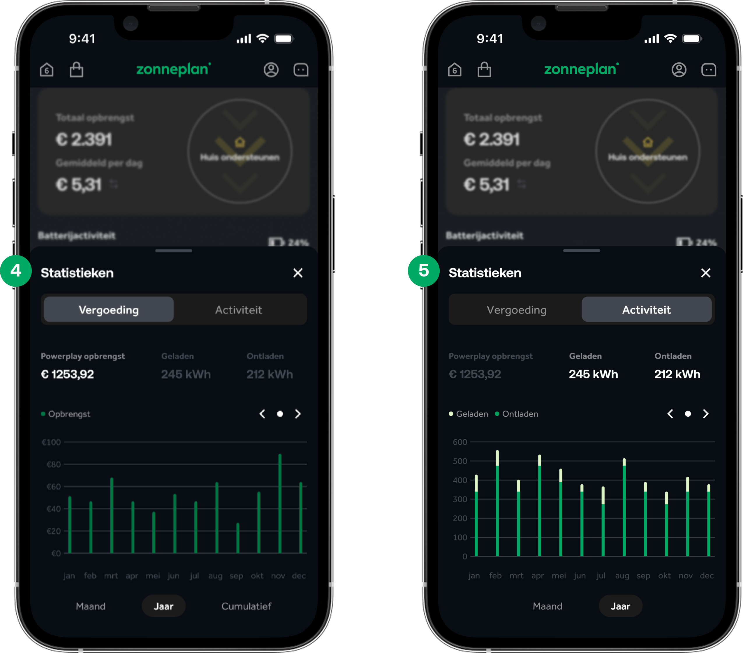 App schermen thuisbatterij