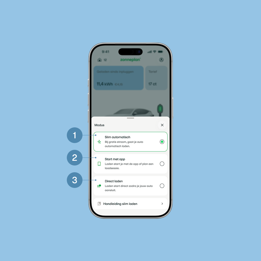 Zonneplan app scherm - laadmodus