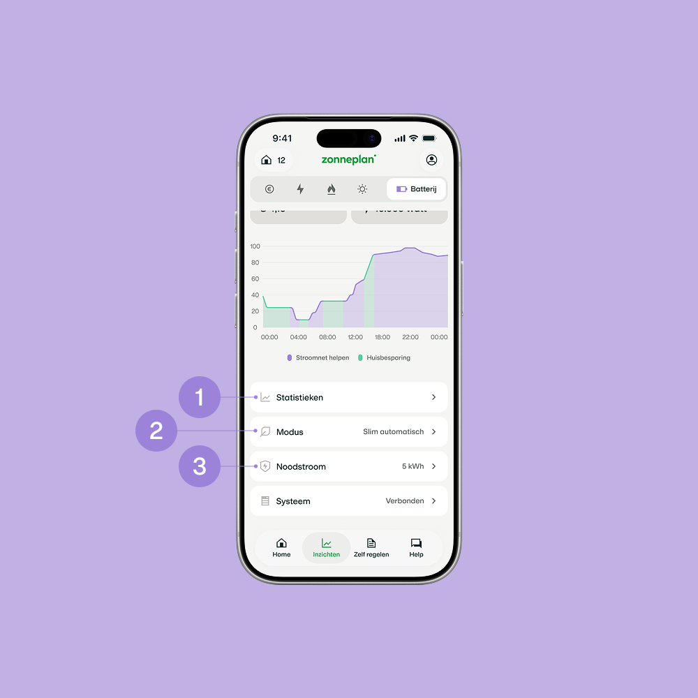 Thuisbatterij app scherm - overzicht 2