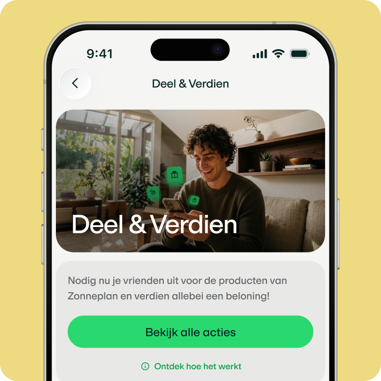 Deel & Verdien app scherm