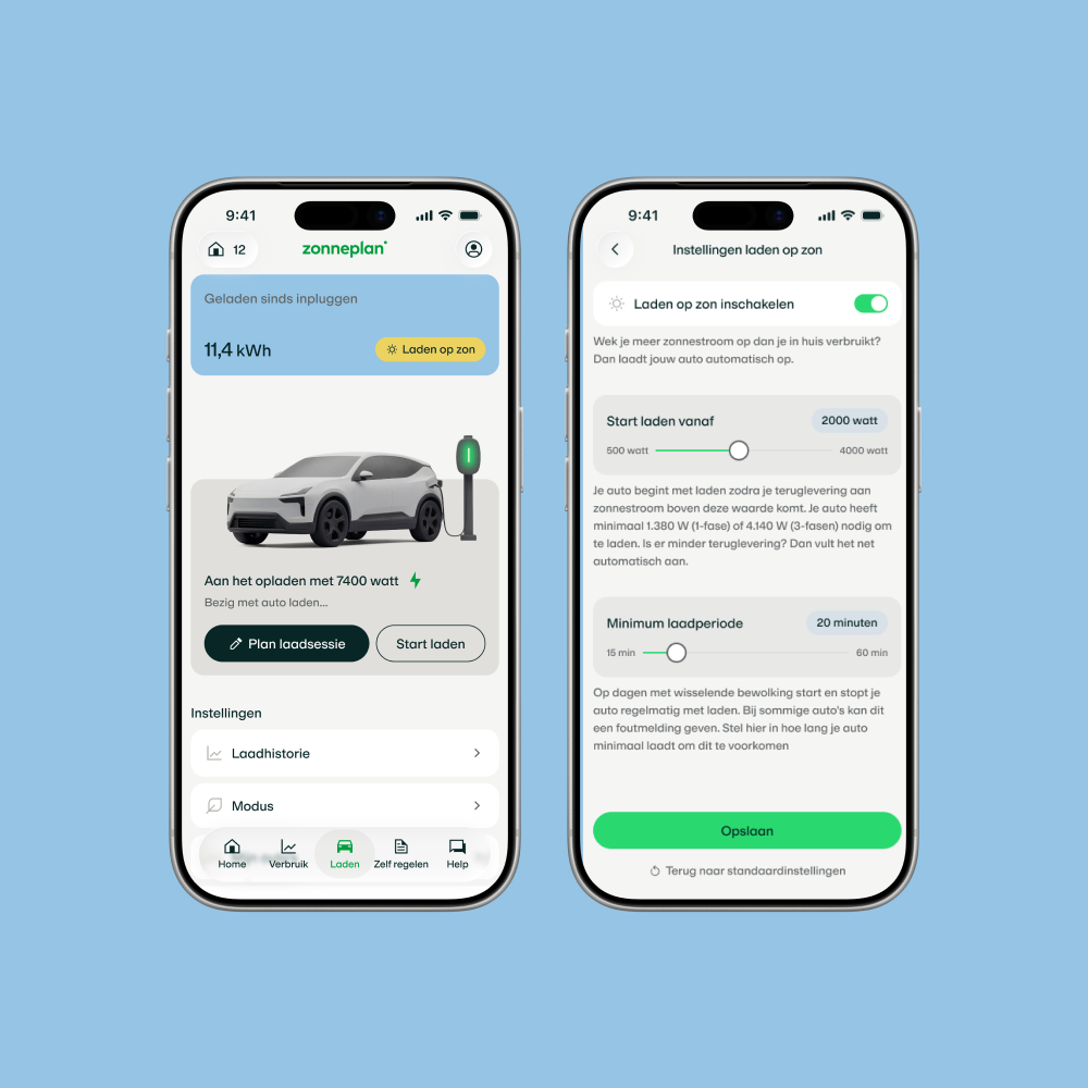 Zonneplan app Laadpaal: laden op zon